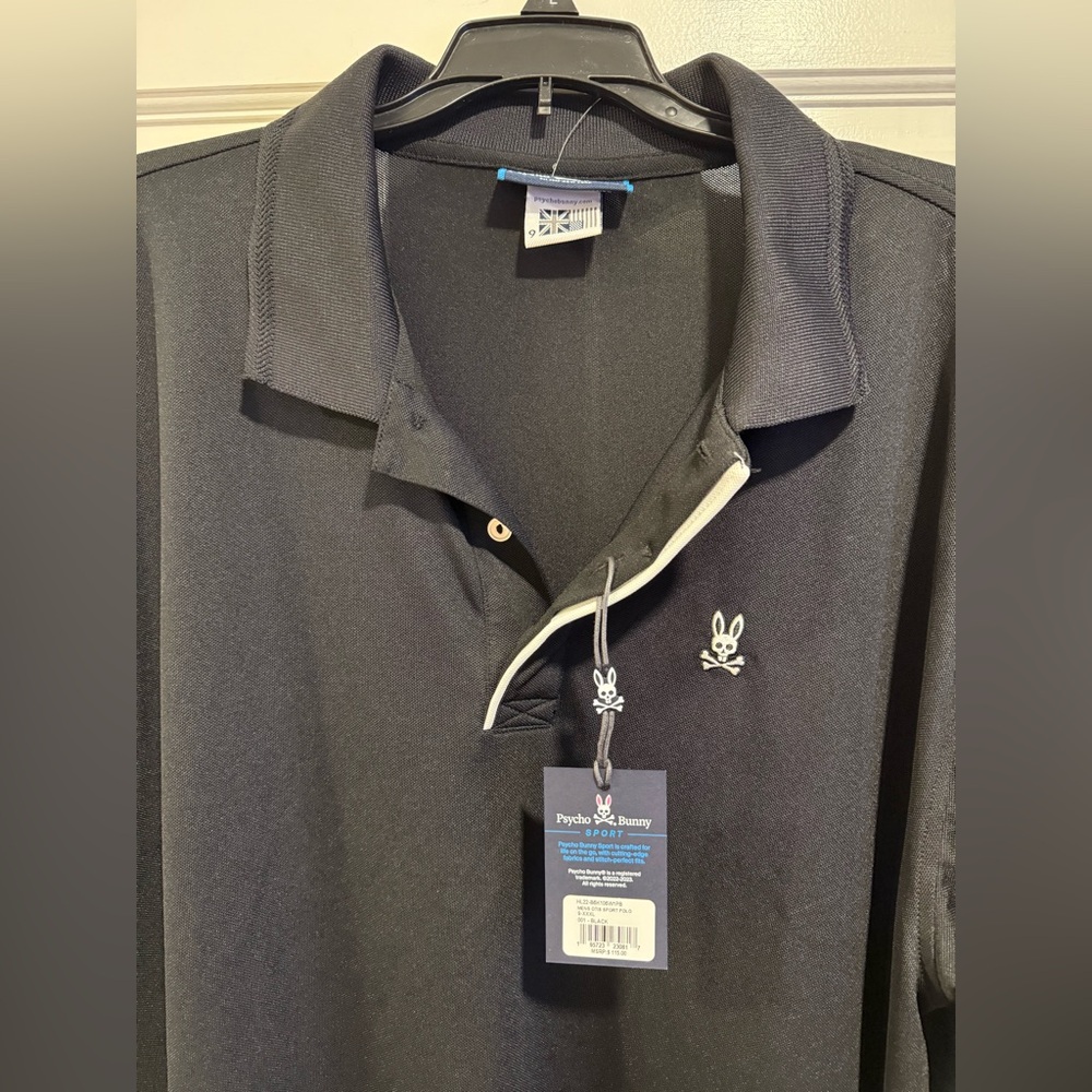 Men’s Black 3XL Size 9 Psycho Bunny Otis Sport Polo NWT. - Picture 7 of 7